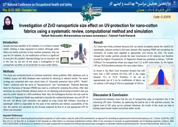 Investigation of ZnO nanoparticle size effect on UV-protection for nano-cotton fabrics using a systematic review, computational methods and simulation 
