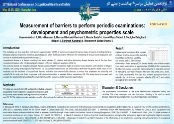Measurement of barriers to perform periodic examinations: development and psychometric properties scale